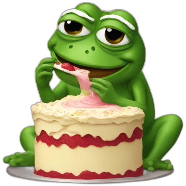 pepe the frog eating cake emoji
