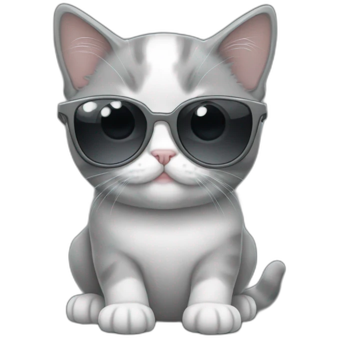 munchkin cat all grey with sunglasses emoji