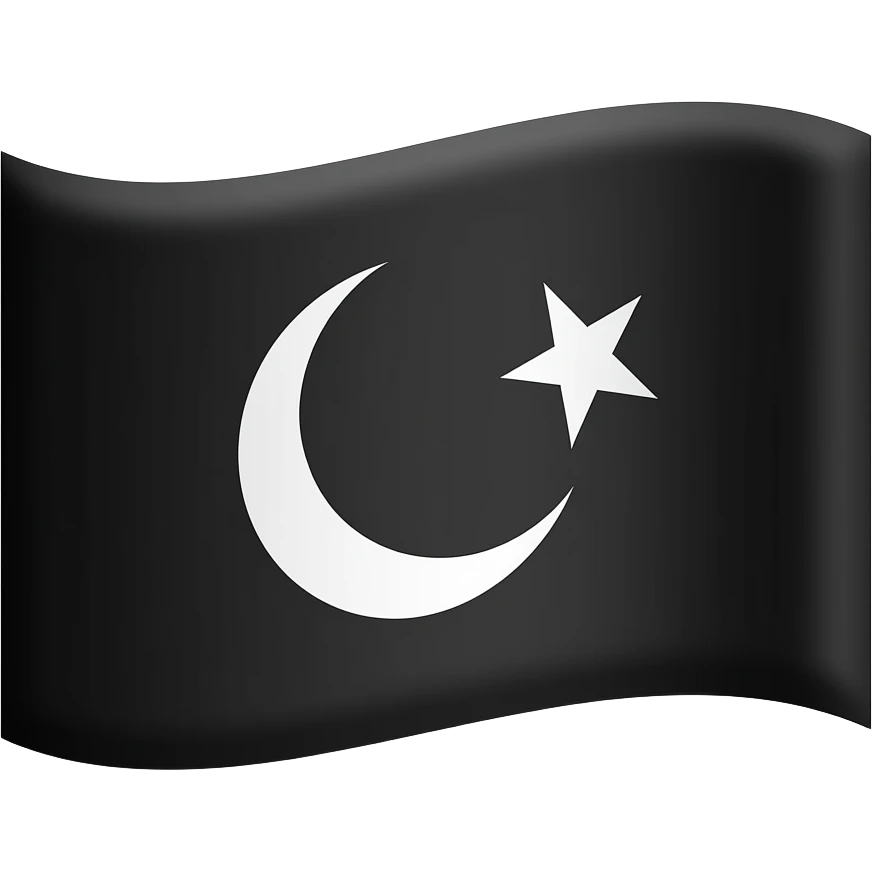 Black flag for Muslim emoji