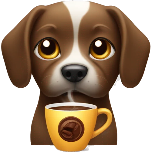 Dog with coffe emoji