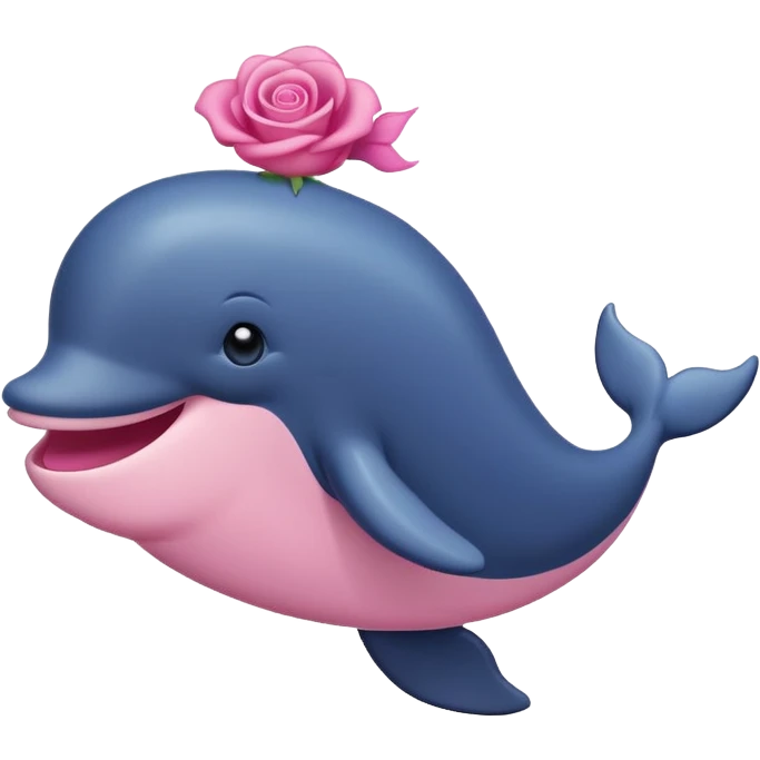 Une baleine avec des cheveux roses qui danse  emoji