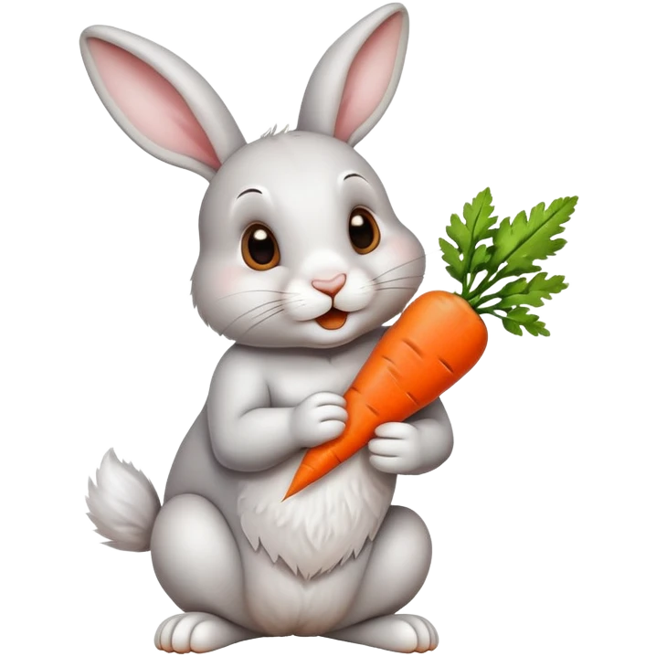 Rabbit eat carrot  emoji