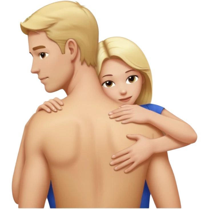 a white man rubbing blonde white lady’s back emoji