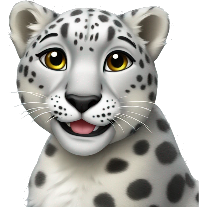 Snow leopard in love  emoji