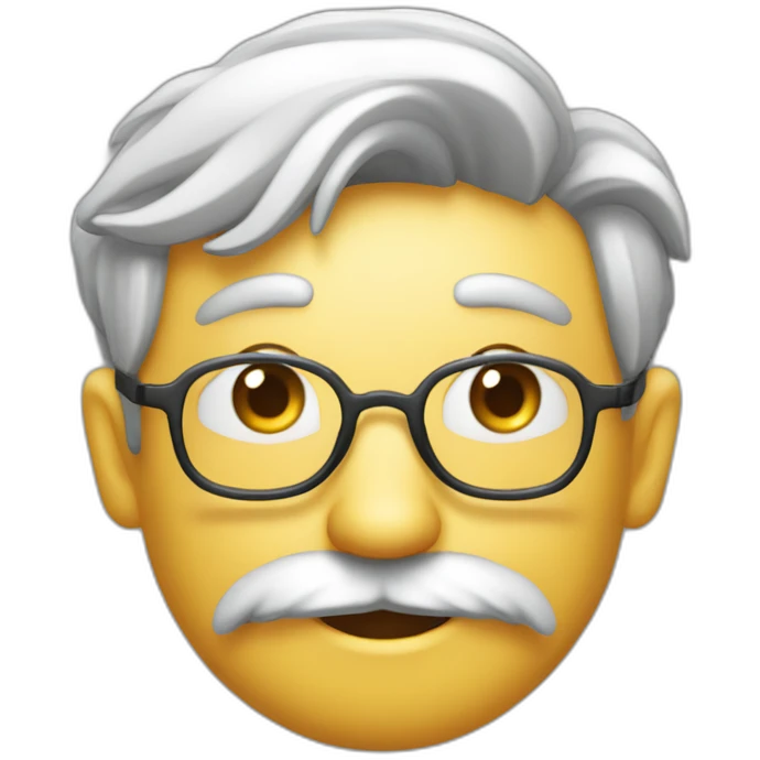 profesor de física y química calvo con barba sonriendo emoji
