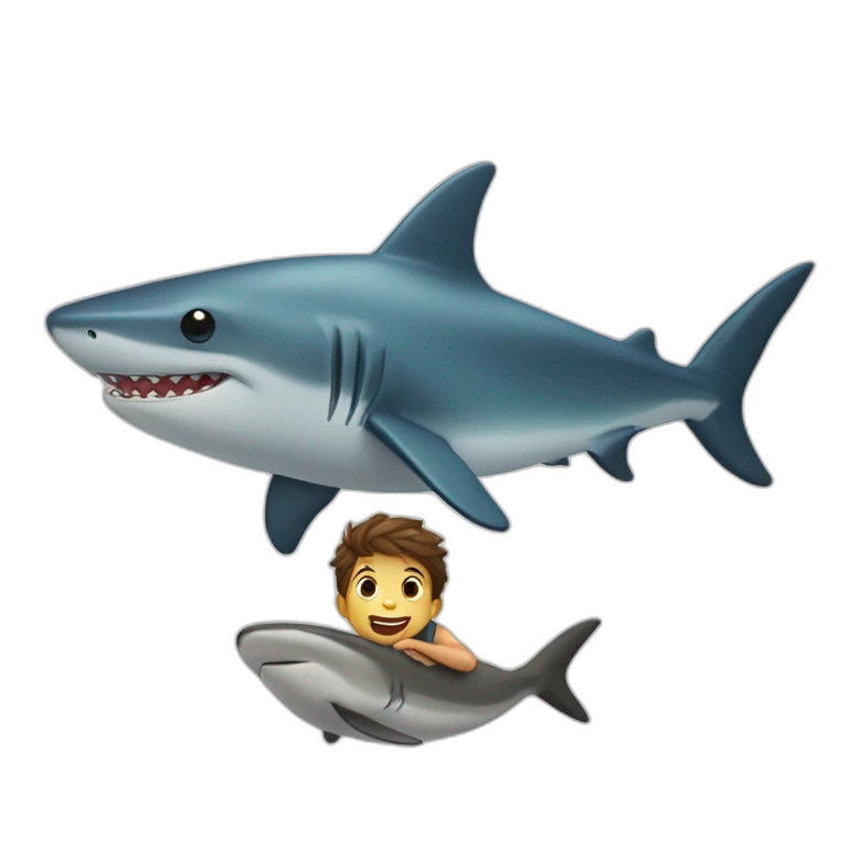 Enfant sur un requin emoji
