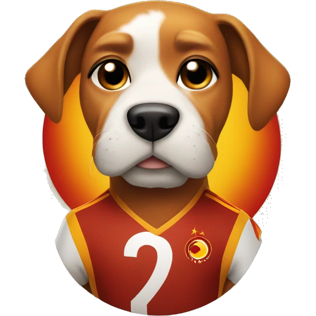 Dog wearing Galatasaray jersey emoji
