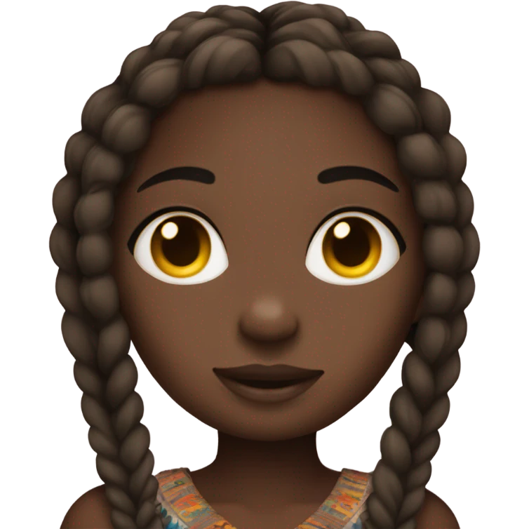 dark skin girl with boho braids  emoji