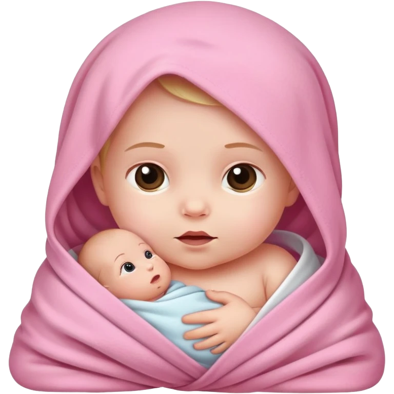 Baby girl newborn in a pink blanket  emoji