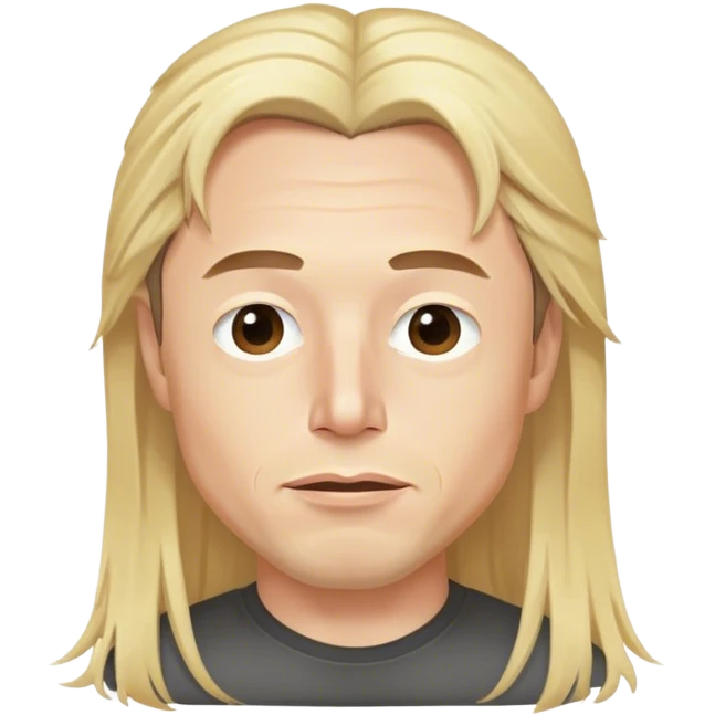 Elon musk with disheveled long blonde hair emoji