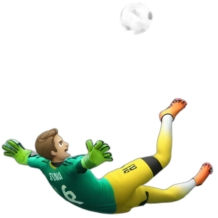 A goalkeeper dives to catch a ball  emoji