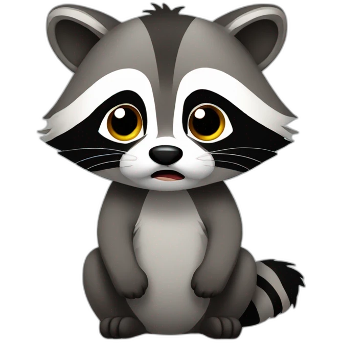 crying racoon emoji