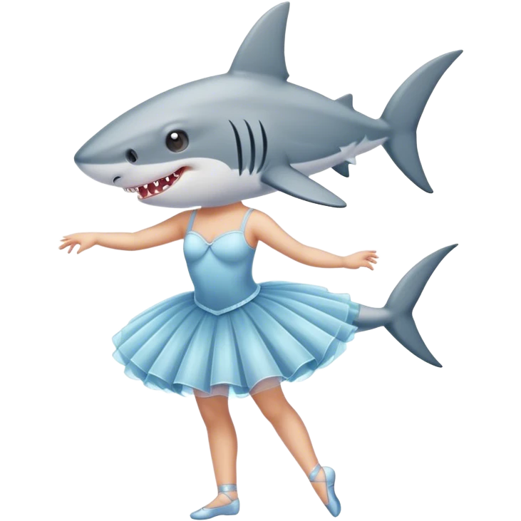 A shark that dances in a ballet dress emoji