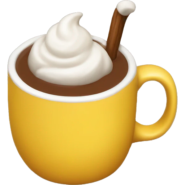 hot coco, yellow mug emoji