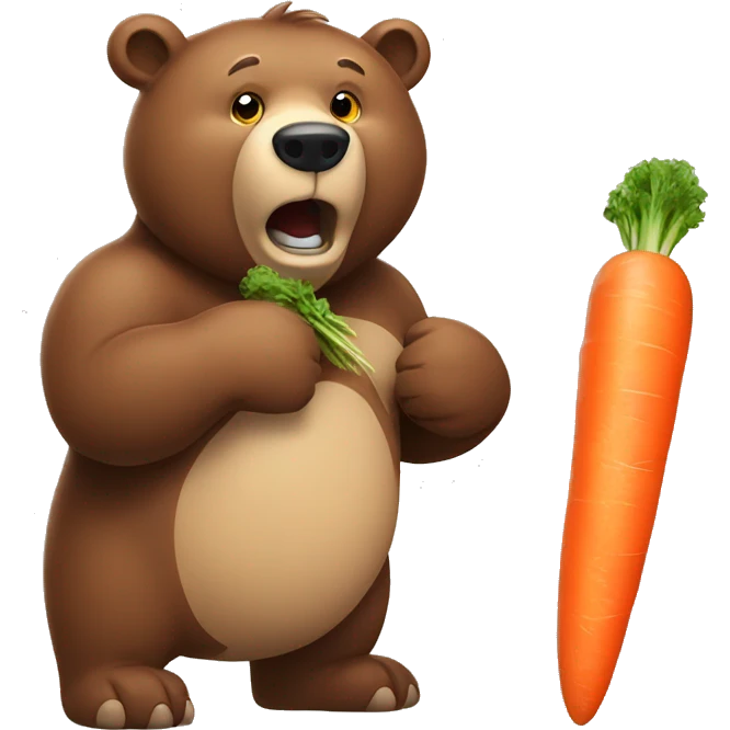Strong bear eating carrot emoji