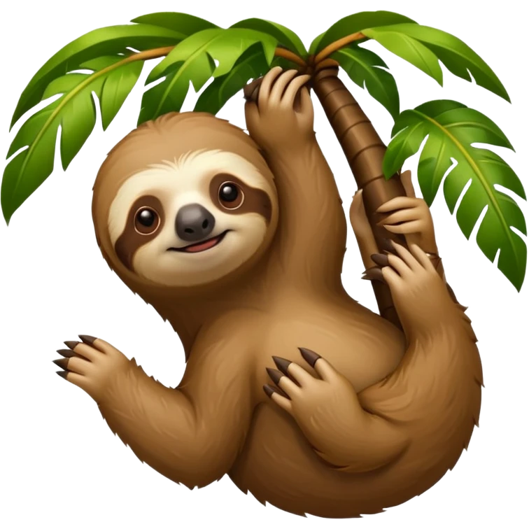 Теперь также, но ленивца с пальмой  emoji