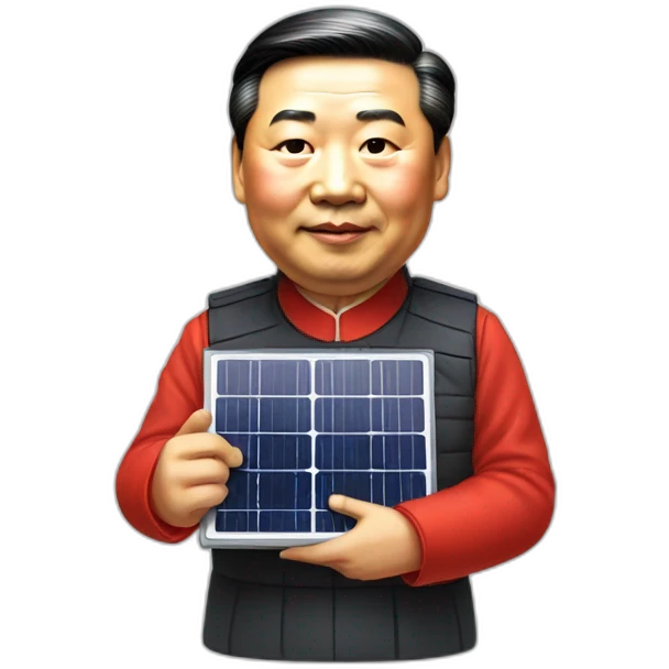 Xi Jinping holding a solar panel emoji