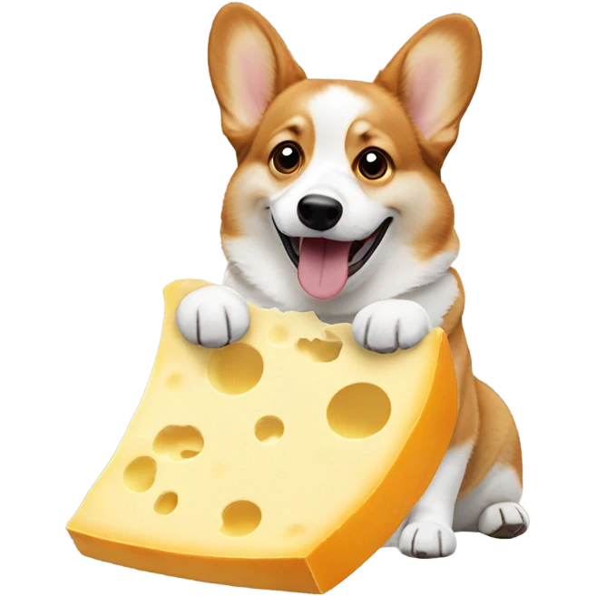 Corgi eating cheese emoji