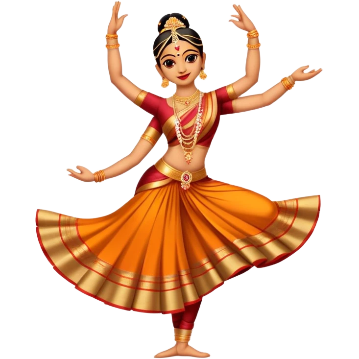 cinematic-realistic-bharatanatyam-dance-emoji,-depicted-as-an-elegant-classical-indian-dance-performance-with-graceful-poses,-intricate-costumes,-and-expressive-hand-gestures,-rendered-with-rich-textures-and-warm-dramatic-lighting emoji