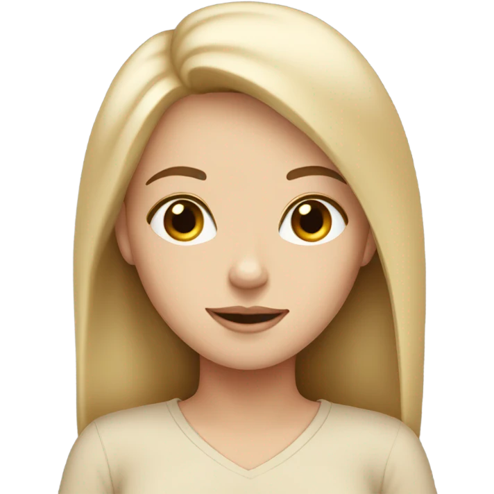 White girl in beige outfit emoji