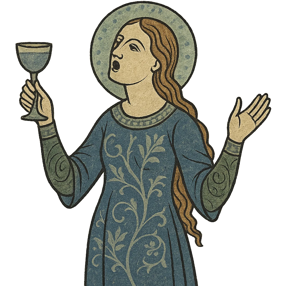 woman singing with wine glass in her hand emoji