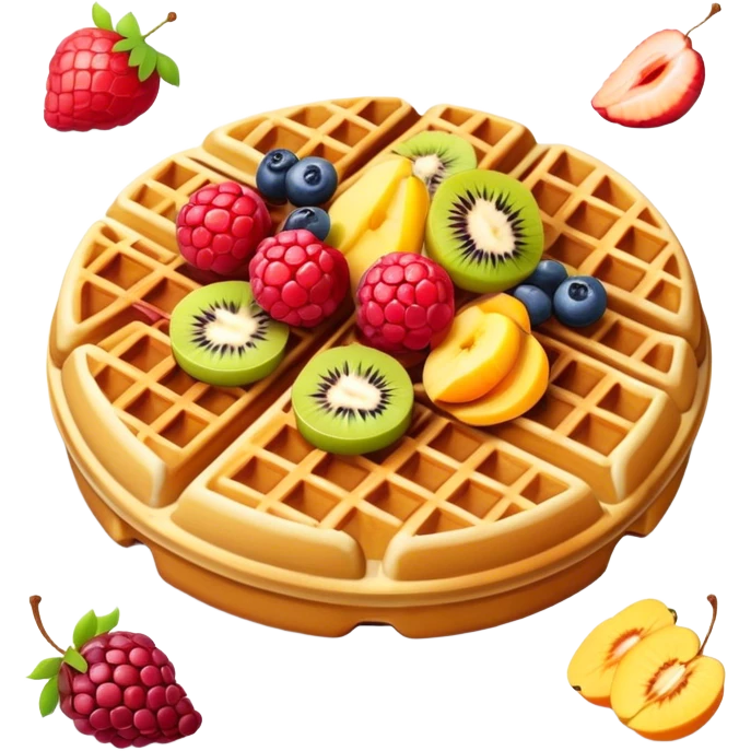 одна бельгийская вафля с фруктами  emoji