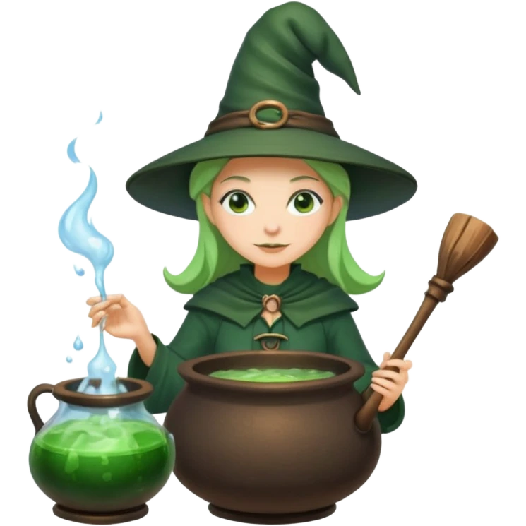 green witch cooking potion emoji