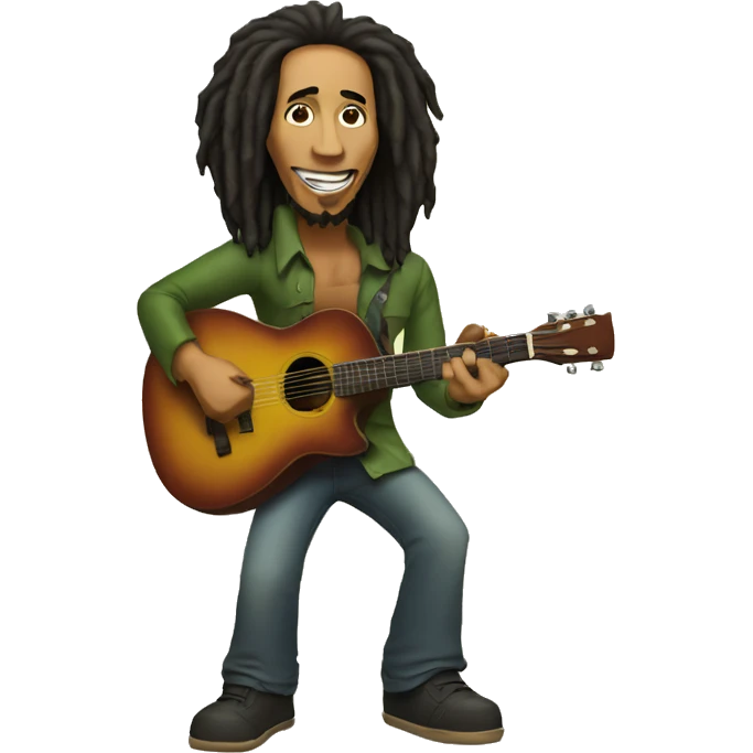 Bob marley with guitar emoji
