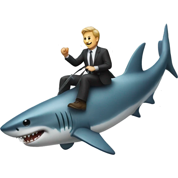 a man riding a shark emoji