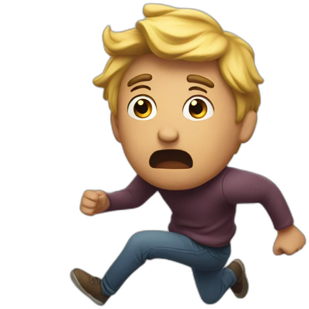 scared man running away emoji