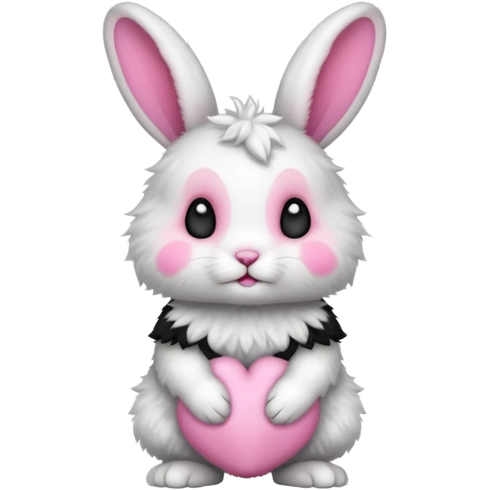 a white and black baby rabbit staying on its four legs emoji