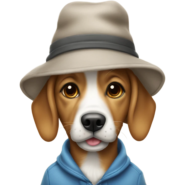 Cachorro com gorro de papai Joel  emoji