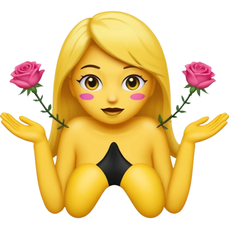 Je veux un emoji classique mais avec des faux cils des faux ongles et avec des seins et des fesses qui fasse une pose de baddie  emoji