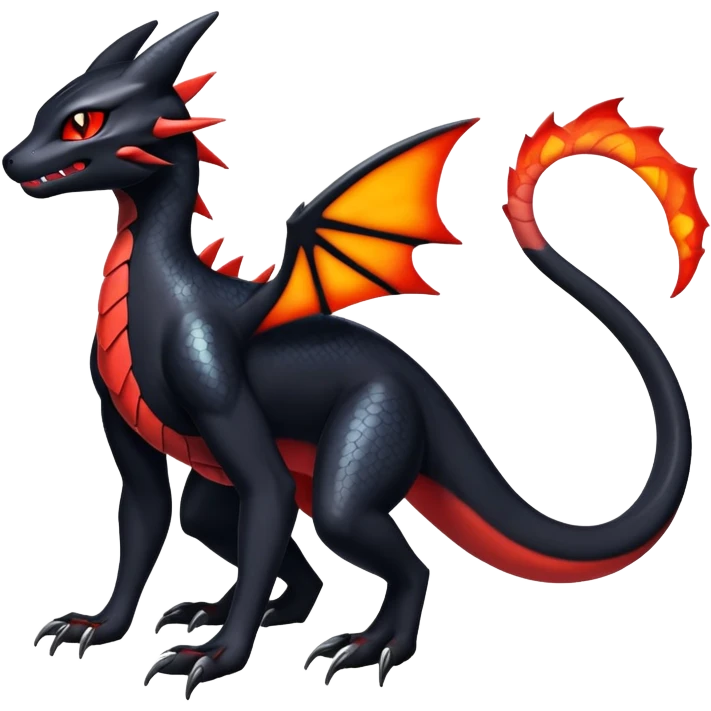 Shiny Exotic Guilmon-Salandit-Umbreon-Fakémon-hybrid-creature (full body)  emoji