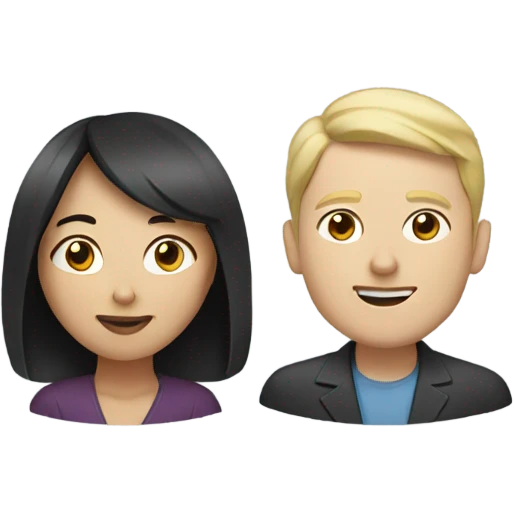 Asian woman and white man  emoji
