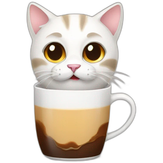 Cat drink coffee emoji