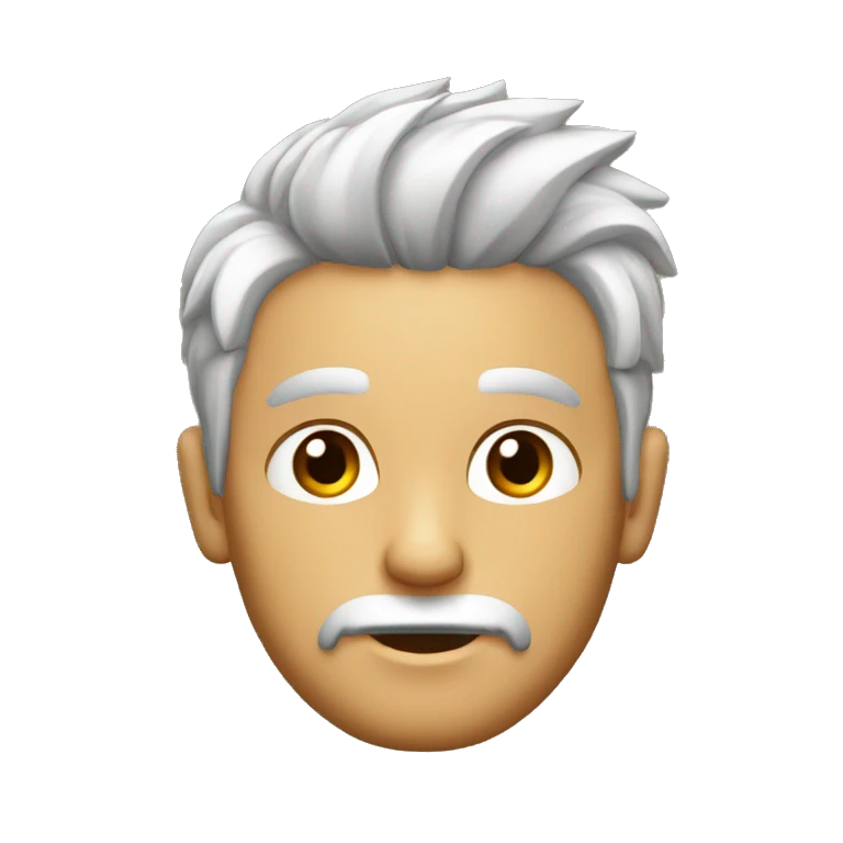 Hombre con pelo corto peinado hacia delante y con perilla emoji