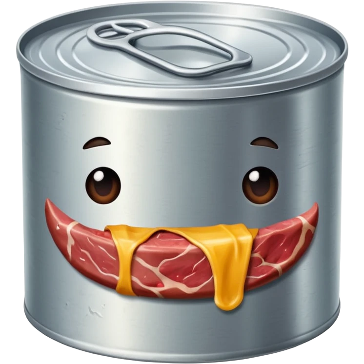 tin can with meat, no face emoji