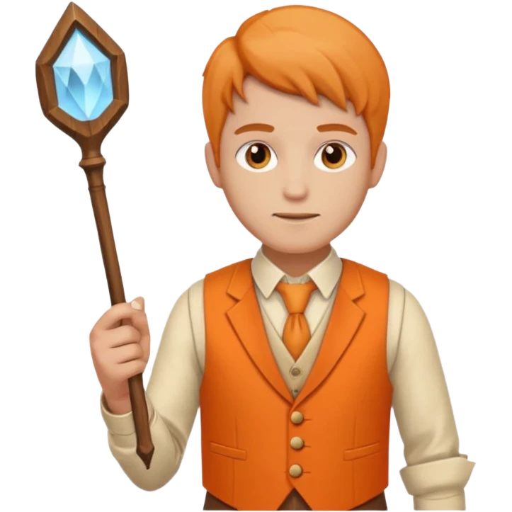 Draftsman in orange waistcoat holding a wand emoji