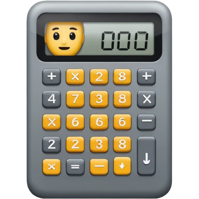 Calculator with face emoji