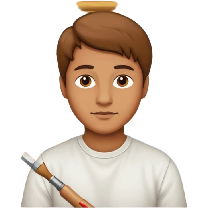 person restoring old painting. emoji