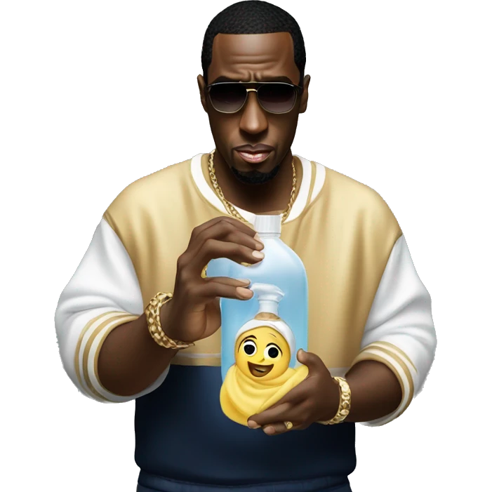 p diddy holding baby oil emoji