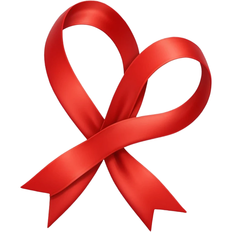 single of red ribbon emoji