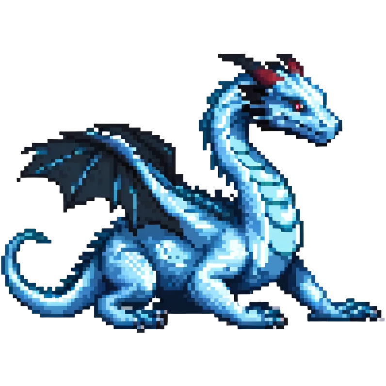 Gyarados from Pokemon, blue serpentine dragon emoji