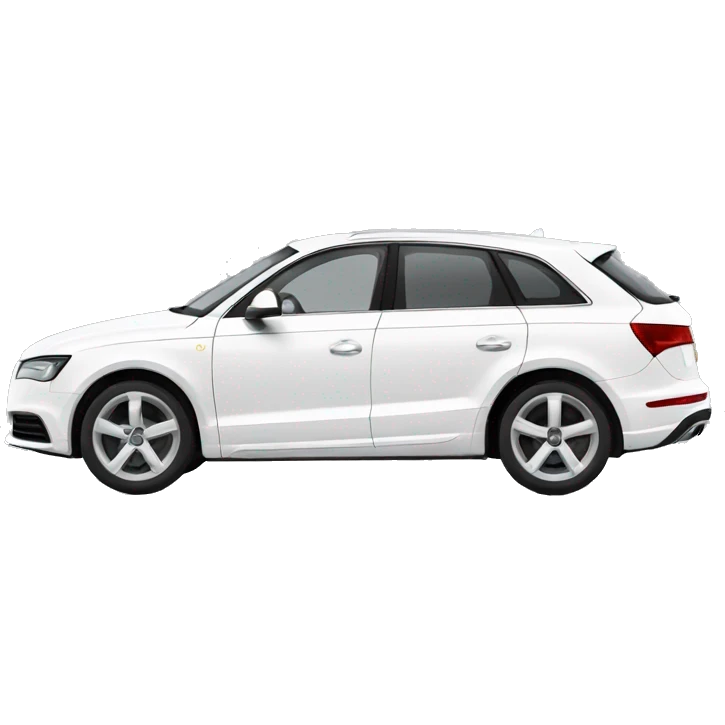 white Audi with headlights on emoji