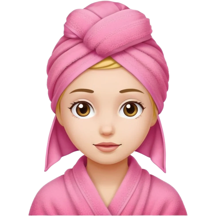 Girl with a pink towel on her head emoji