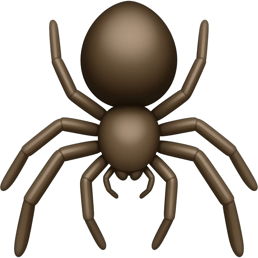 Паук с плоским телом и четырьмя лапками темно-коричневого цвета emoji