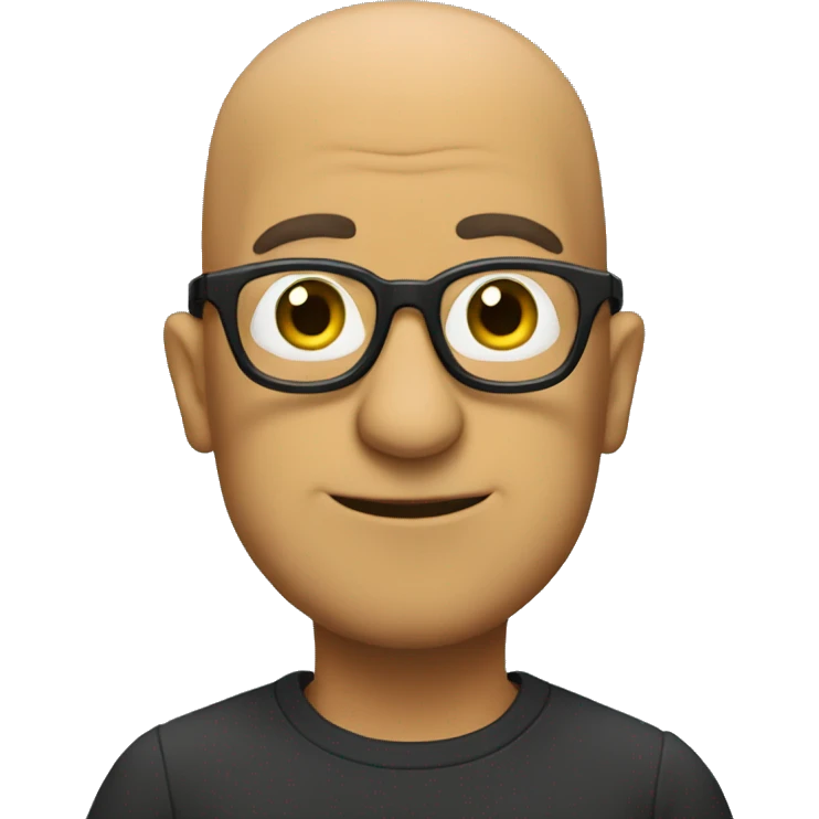 bald minion, black glasses, no beard emoji