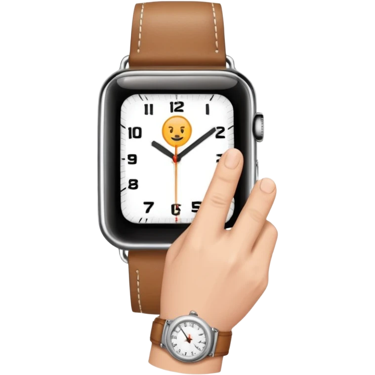 Just the finger like in the 4 picture but the watch on top of the sleeve  emoji