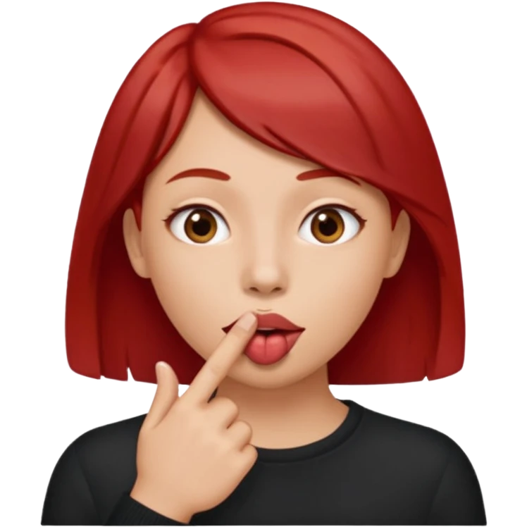 Um dedo dentro da boca emoji
